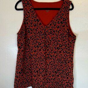 Orange Floral Tank Top Shirt